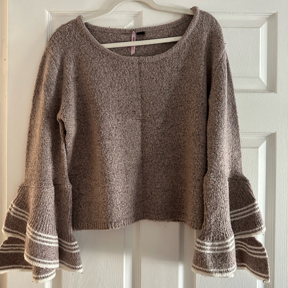 Rose colored bell sleeve sweater